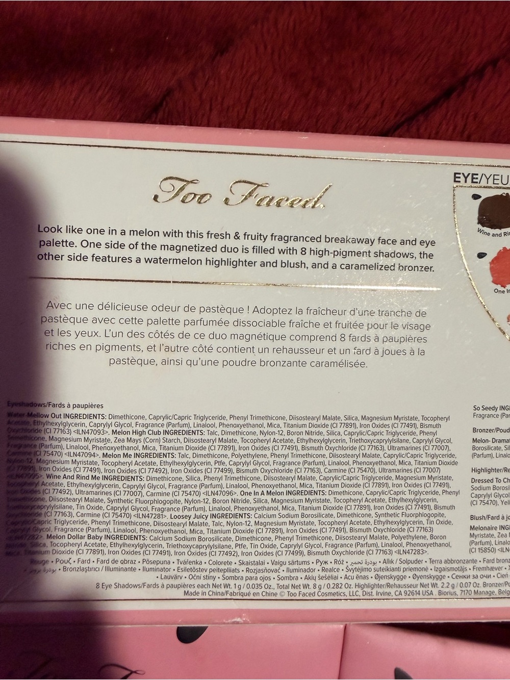 TooFaced Watermelon PaletteLIMITEDEDITION DISCONTINUEDPALLET+FREEEBEAUTYGIFTBAG🎁 - Picture 4 of 4